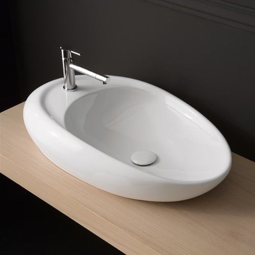 Lavabo da appoggio - 8602 - Scarabeo Ceramiche - in ceramica / ovale / 1 foro