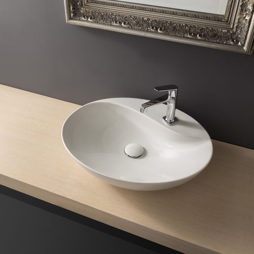 Lavabo da appoggio - 8610 - Scarabeo Ceramiche - in ceramica / ovale / 1 foro