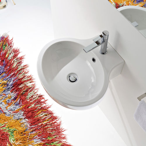 Lavabo da appoggio - PLANET - Scarabeo Ceramiche - sospeso / in ceramica / 1 foro
