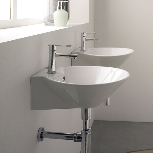 Lavabo sospeso - 8010R - Scarabeo Ceramiche - in ceramica / rotondo / 1 foro