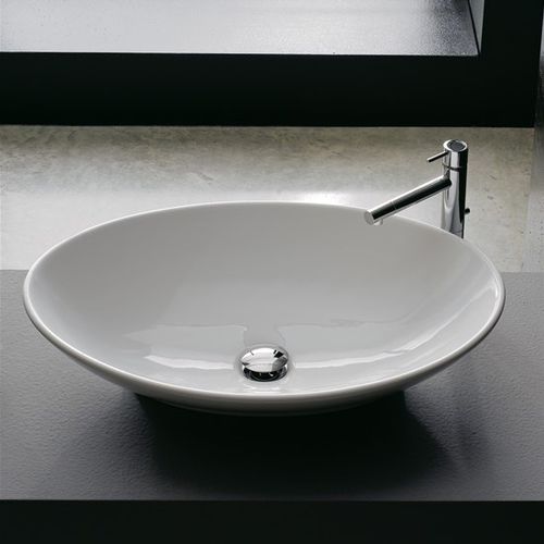 Lavabo da appoggio - 8045 - Scarabeo Ceramiche - in ceramica / ovale / senza foro