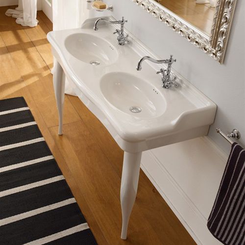Lavabo sospeso - 5303 - Scarabeo Ceramiche - in ceramica / doppio / ovale