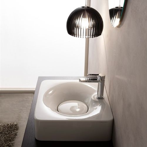 Lavabo da appoggio - 6003 - Scarabeo Ceramiche - in ceramica / rettangolare / 1 foro