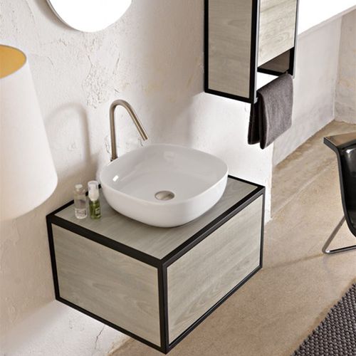 Lavabo da appoggio - GLAM - Scarabeo Ceramiche - in ceramica / quadrato / contemporaneo