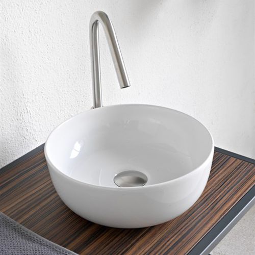 Lavabo da appoggio - GLAM - Scarabeo Ceramiche - in ceramica / circolare / senza foro
