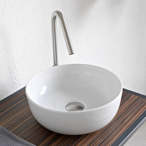 Lavabo da appoggio - Lavabo Glam - Scarabeo Ceramiche - in ceramica / lucido / rotondo