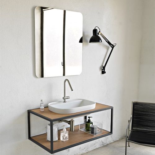 Lavabo da appoggio - GLAM - Scarabeo Ceramiche - in ceramica / rettangolare / 3 fori