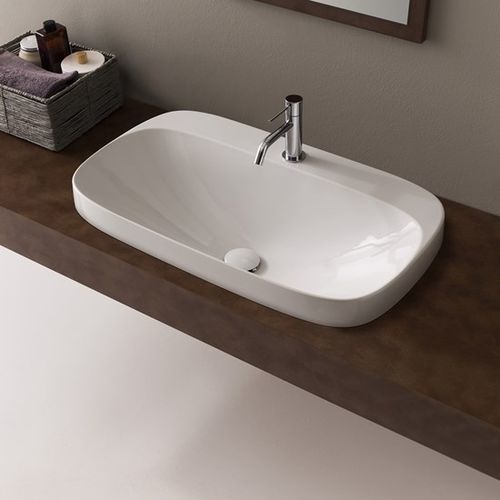Lavabo da incasso - Moon - Scarabeo Ceramiche - in ceramica smaltata / Made in Italy / quadrato