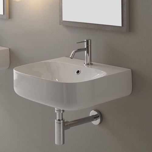 Lavabo sospeso - Moon - Scarabeo Ceramiche - da appoggio / in ceramica smaltata / lucido
