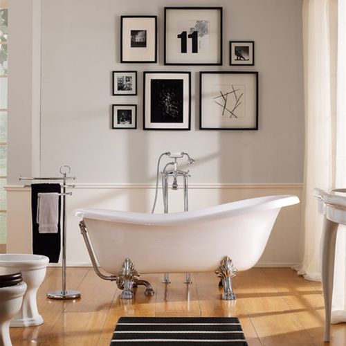 Vasca da bagno ovale - 5359  - Scarabeo Ceramiche - con piedi / per ambiente abitativo / in ceramica