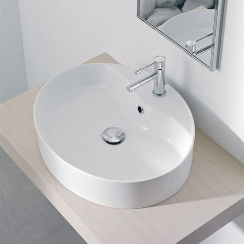 Lavabo da appoggio - 8030R - Scarabeo Ceramiche - in ceramica / ovale / 1 foro
