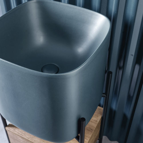 Lavabo da incasso - OCEAN - Scarabeo Ceramiche - in ceramica / quadrato / senza foro