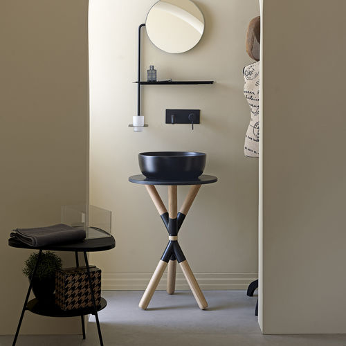 Supporto per lavabo in legno - CROSS2 - Scarabeo Ceramiche - in ceramica