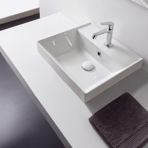 Lavabo da incasso - 5108  - Scarabeo Ceramiche - in ceramica / rettangolare / 1 foro