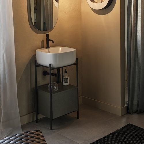 Lavabo consolle - LAILA - Scarabeo Ceramiche - in ceramica / con cassetti integrati / con specchio
