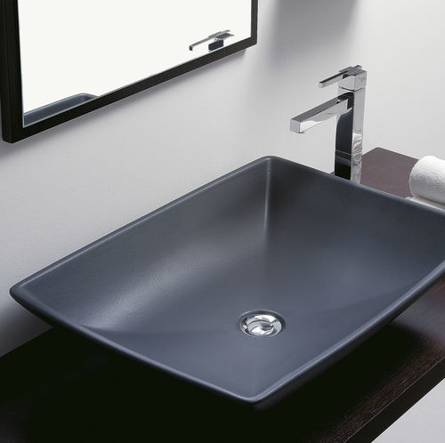 Lavabo da appoggio - LAVA - Scarabeo Ceramiche - in ceramica / rettangolare / senza foro