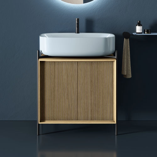 Mobile lavabo da appoggio - LAILA - Scarabeo Ceramiche - in legno / in metallo / contemporaneo