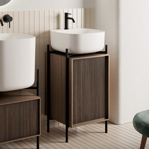 Mobile lavabo da appoggio - LAILA - Scarabeo Ceramiche - in legno / in metallo / contemporaneo