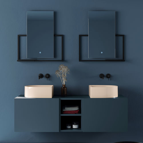 Mobile lavabo doppio - PICTURE: 3058 - Scarabeo Ceramiche - sospeso / in legno / in metallo