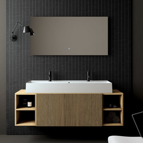 Mobile lavabo doppio - PICTURE: 3060 - Scarabeo Ceramiche - sospeso / in legno / in metallo