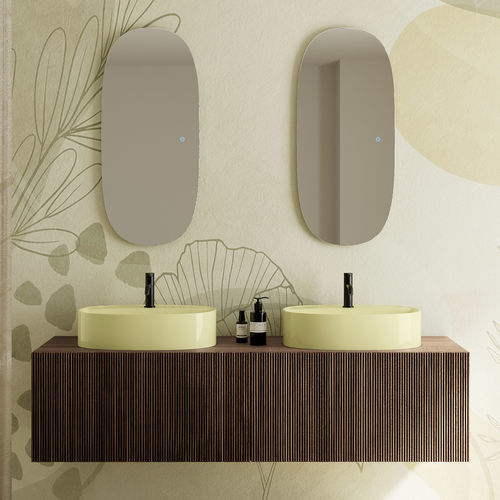 Mobile lavabo doppio - PICTURE: 3059 - Scarabeo Ceramiche - sospeso / in legno / in metallo