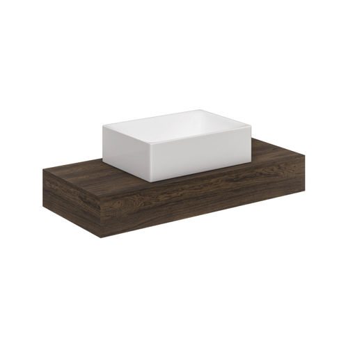 Lavabo da appoggio - SKINNY - Scarabeo Ceramiche - in ceramica / con piano integrato / rettangolare