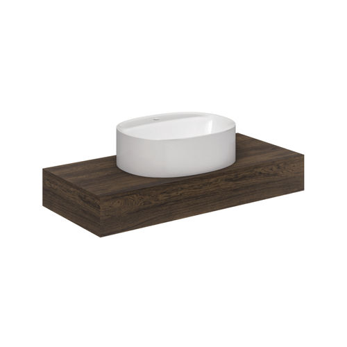 Lavabo da appoggio - SKINNY - Scarabeo Ceramiche - in ceramica / con piano integrato / ovale