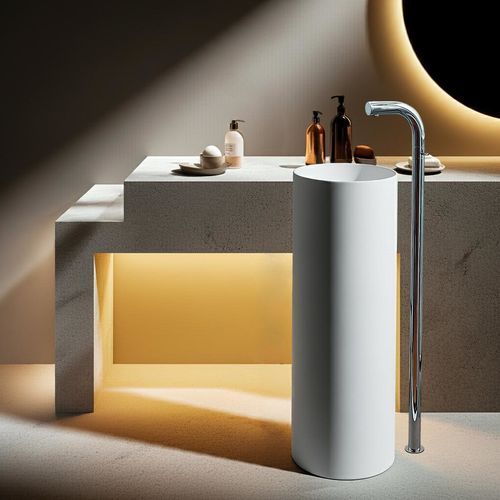 Miscelatore per lavabo - D38 - SUPERGRIF - a pavimento / termostatico / in ottone cromato