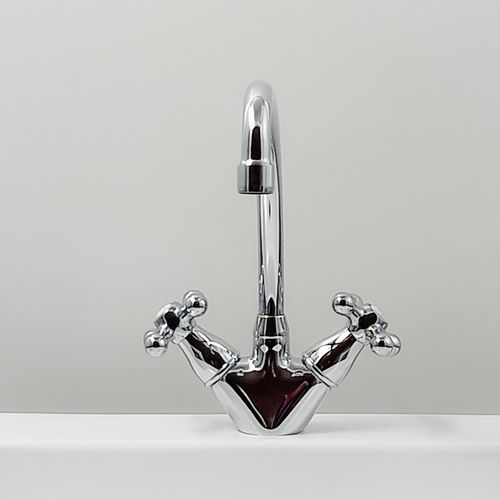 Miscelatore doppio comando da appoggio - &Eacute;POCA - SUPERGRIF - in metallo cromato / da cucina / 1 foro