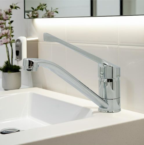Miscelatore per lavabo - GERONTOL&Oacute;GICO - SUPERGRIF - da piano / meccanico / in ottone cromato
