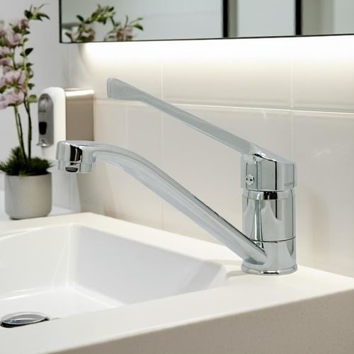 Miscelatore per lavabo - GERONTOL&Oacute;GICO - SUPERGRIF - da piano / meccanico / in ottone cromato