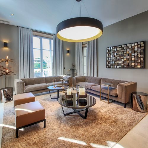 Tappeto contemporaneo - MAJESTIC-3080 - ANGELO RUGS - a righe / in lana / in seta vegetale