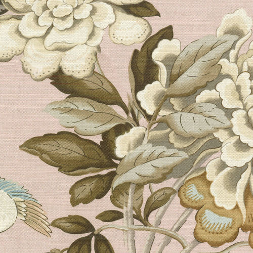 Tessuto da tappezzeria - MUDAN BLUSH - WAVERLY Div. of Schumacher & Co. - con animali / con motivi floreali / in cotone