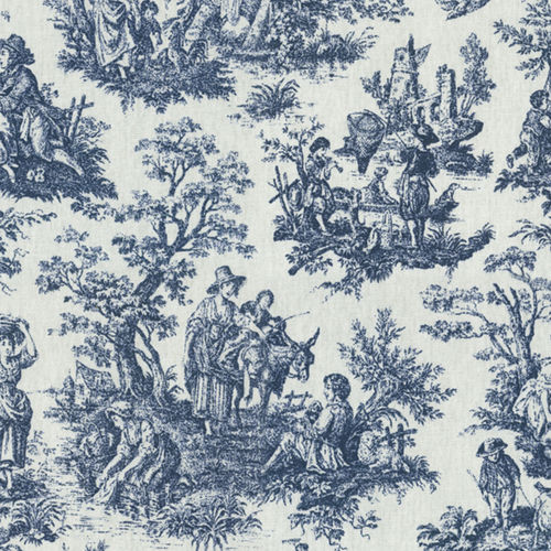 Tessuto da tappezzeria - RUSTIC TOILE NAVY - WAVERLY Div. of Schumacher & Co. - personalizzabile / in cotone / decorativo