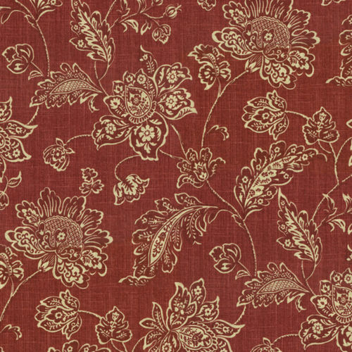 Tessuto da tappezzeria - EVERARD DAMASK RUBY - WAVERLY Div. of Schumacher & Co. - a fiori / in lino