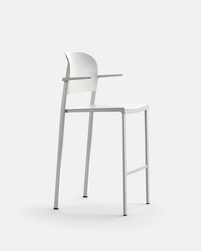 Sedia alta contemporanea - BIO S BR - IBEBI - da interno / in polipropilene / con supporto in acciaio