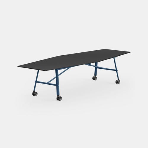 Tavolo da lavoro contemporaneo - TAM TAM TRA - IBEBI - in melaminico / con supporto in acciaio / trapezoidale
