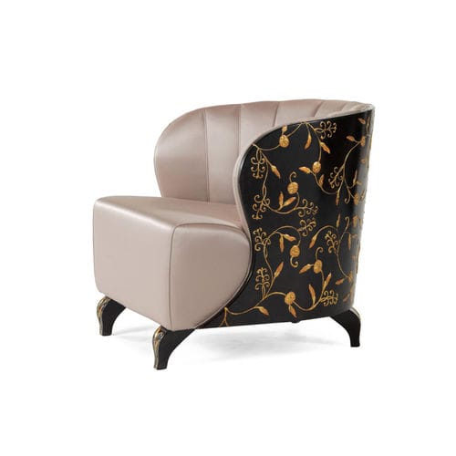 Poltrona classica - CELINE - ZANABONI - in tessuto / in pelle / in legno
