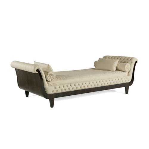 Letto da giorno in stile - FRIDA - ZANABONI - in pelle / in ebano / con supporto in ebano