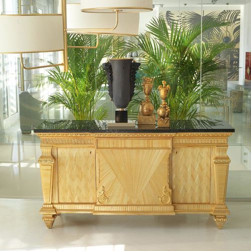 Credenza in stile - W036 - ZANABONI - in marmo / in paglia / con ante battenti