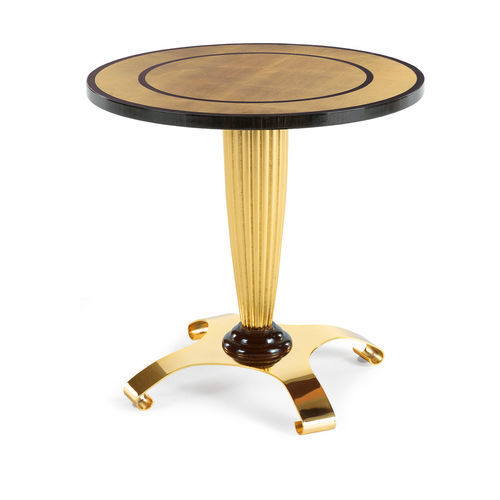 Tavolino contemporaneo - T137 - ZANABONI - in legno / con supporto in legno dorato in foglia d’oro / con supporto in ottone