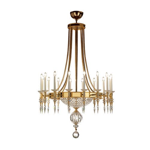 Lampadario in stile - L036 - ZANABONI - in cristallo / in nichel / in oro