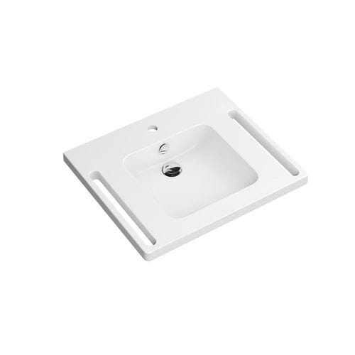 Lavabo integrato - 950.11.141 - HEWI Heinrich Wilke - in composito / con scaffale integrato / rettangolare