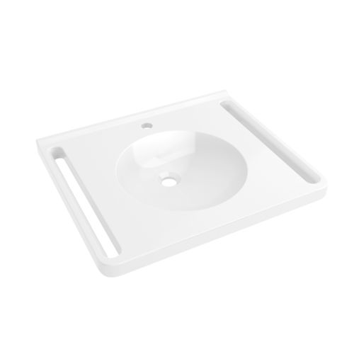 Lavabo integrato - 950.11.151 - HEWI Heinrich Wilke - in composito / con scaffale integrato / rotondo