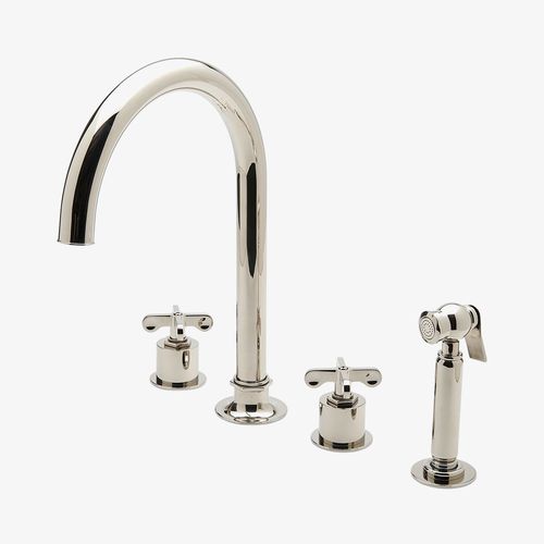 Miscelatore doppio comando da appoggio - HNKM20 - Waterworks - in metallo cromato / in ottone / in nichel