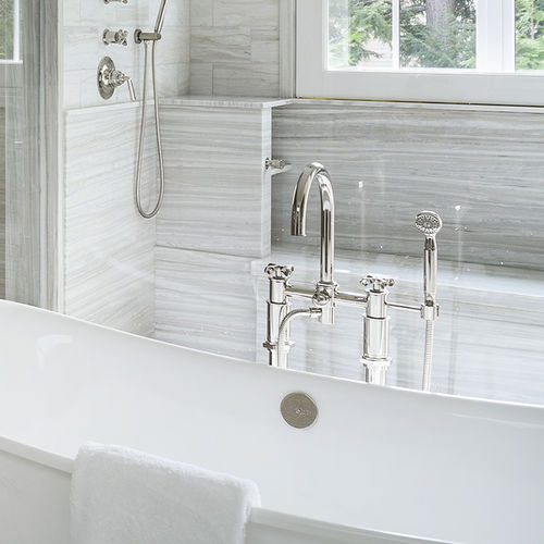 Miscelatore doppio comando per vasca - HNXT60 - Waterworks - a pavimento / in metallo / da bagno