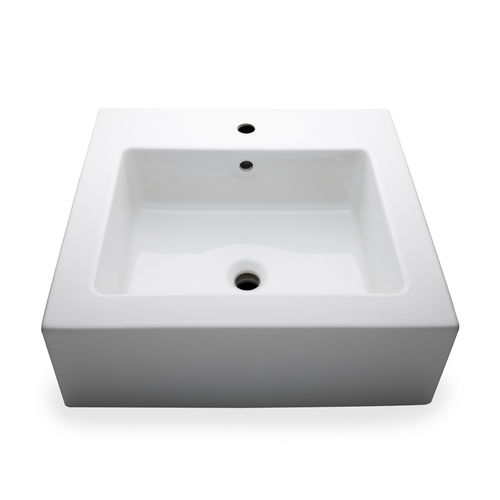 Lavabo consolle - LRCL80 - Waterworks - in porcellana / rettangolare / contemporaneo