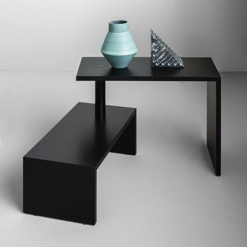 Tavolino basso contemporaneo - BASELLO - Zanotta - in MDF / in acciaio / con supporto in MDF laccato