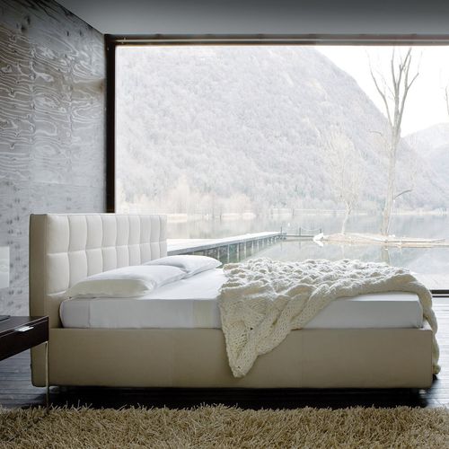 Letto matrimoniale - BOX - Zanotta - contemporaneo / imbottito / con testiera