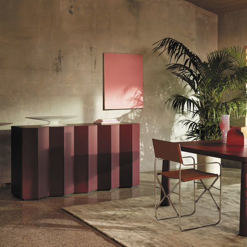 Credenza contemporanea - Z24  - Zanotta - in MDF laccato / in vetro temprato / con illuminazione integrata